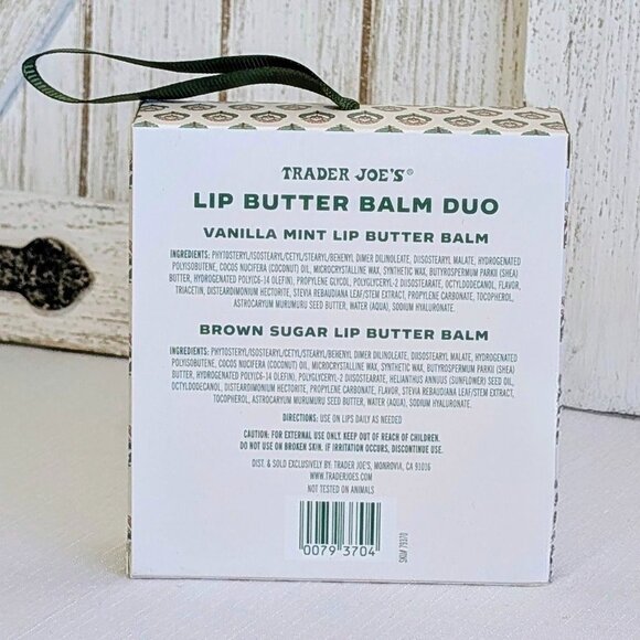 NIB Trader Joe’s Lip Butter Balm Duo Vanilla Mint & Brown Sugar Gift Set - Picture 2 of 4